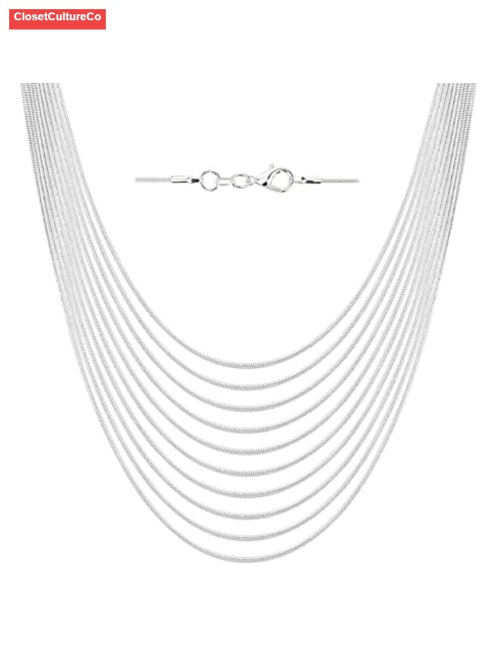 10pc Silver Plated Snake Chain Necklaces 18" 24" DIY Jewelry Making